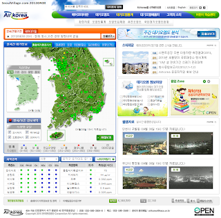 map: quality of air in Korea