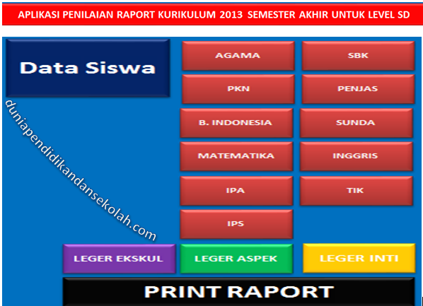 Download Aplikasi Raport K13 Sd Semester 2 Kelas 4