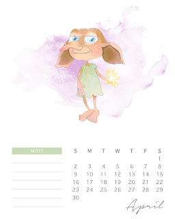 Calendario 2017 de Harry Potter para Imprimir Gratis. Calendario 2017 de Harry Potter para Imprimir Gratis Abril.