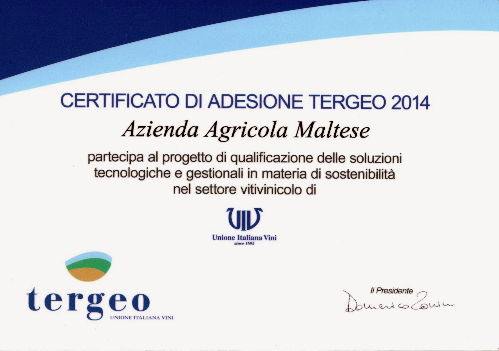 Adesione al Prog. TERGEO