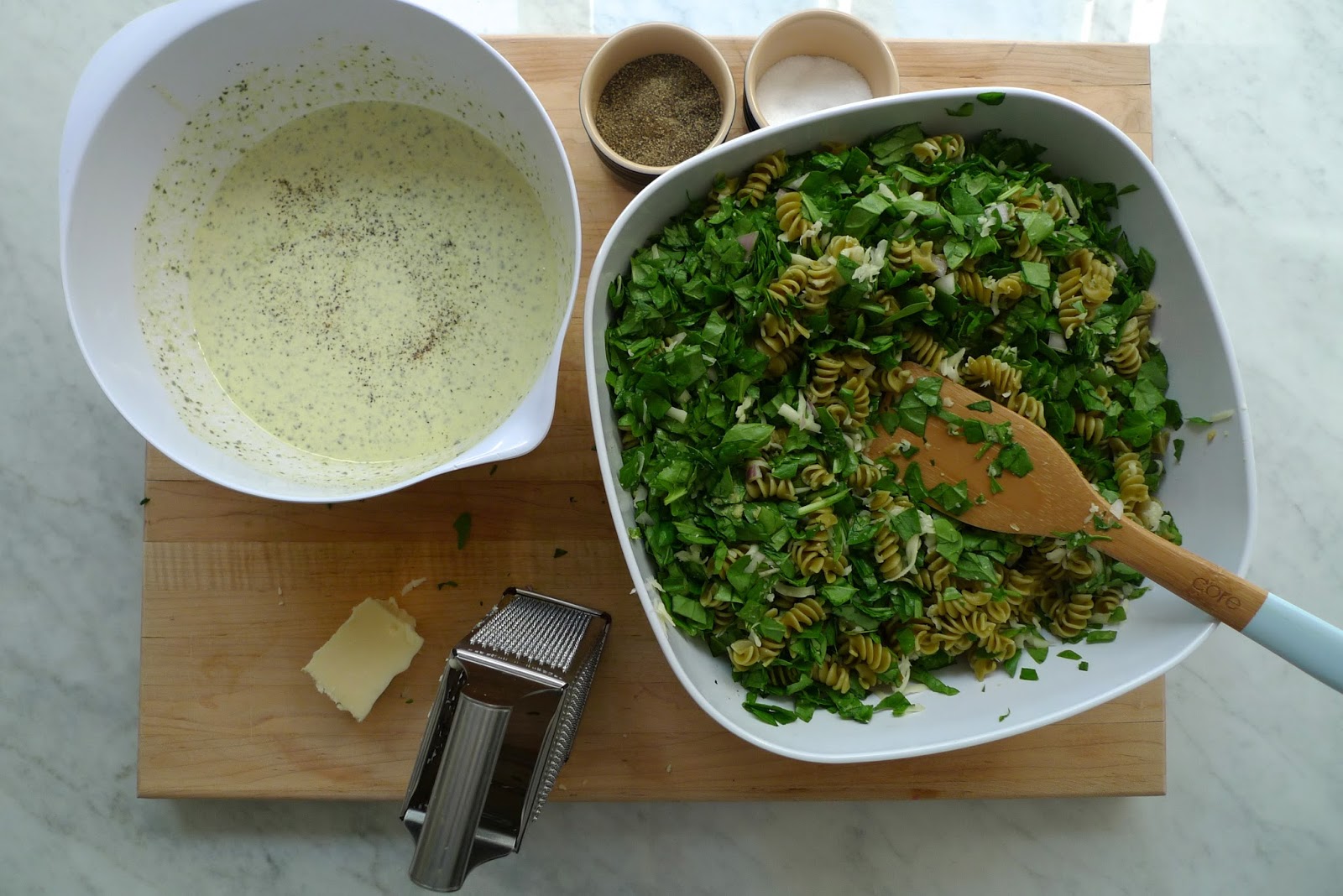 siriously delicious Double Spinach Pasta Casserole with Pesto and