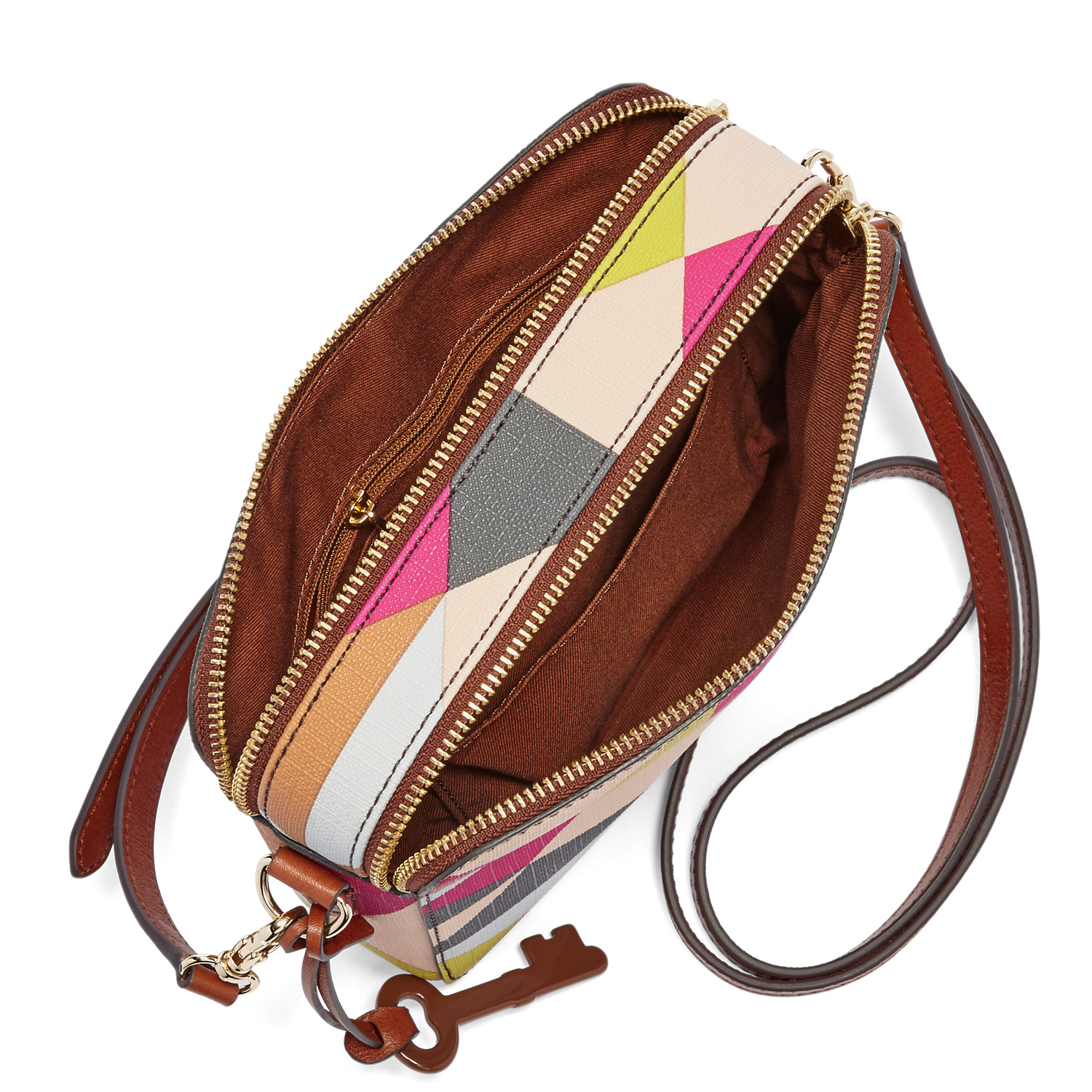 USA Boutique Fossil Sydney Crossbody with Fossil Signature KeyChain