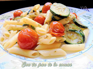 Macarrones Con Calabacines Y Tomates Cherry
