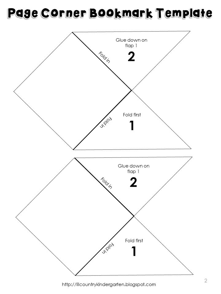 Corner Bookmark Template Printable Pdf