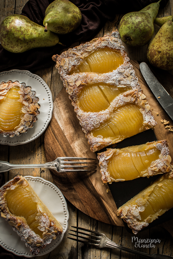 Tarta Bourdaloue: tarta de peras y crema de almendras