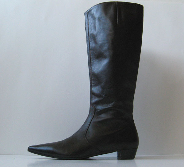 J.CREW TALL POINTED TOE BROWN LEATHER RIDING BOOTS WOMENS SIZE 7.5