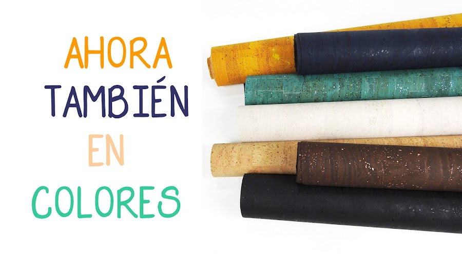 Tela de corcho natural de colores