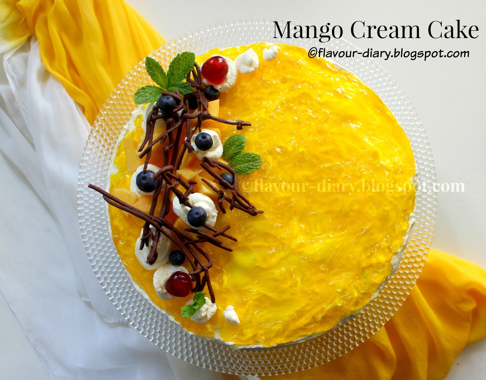 Flavour Diary Mango Cream Cake Cake recipe Flavour Diary