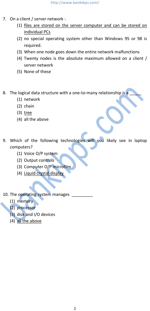 ibps it officer question paper free download