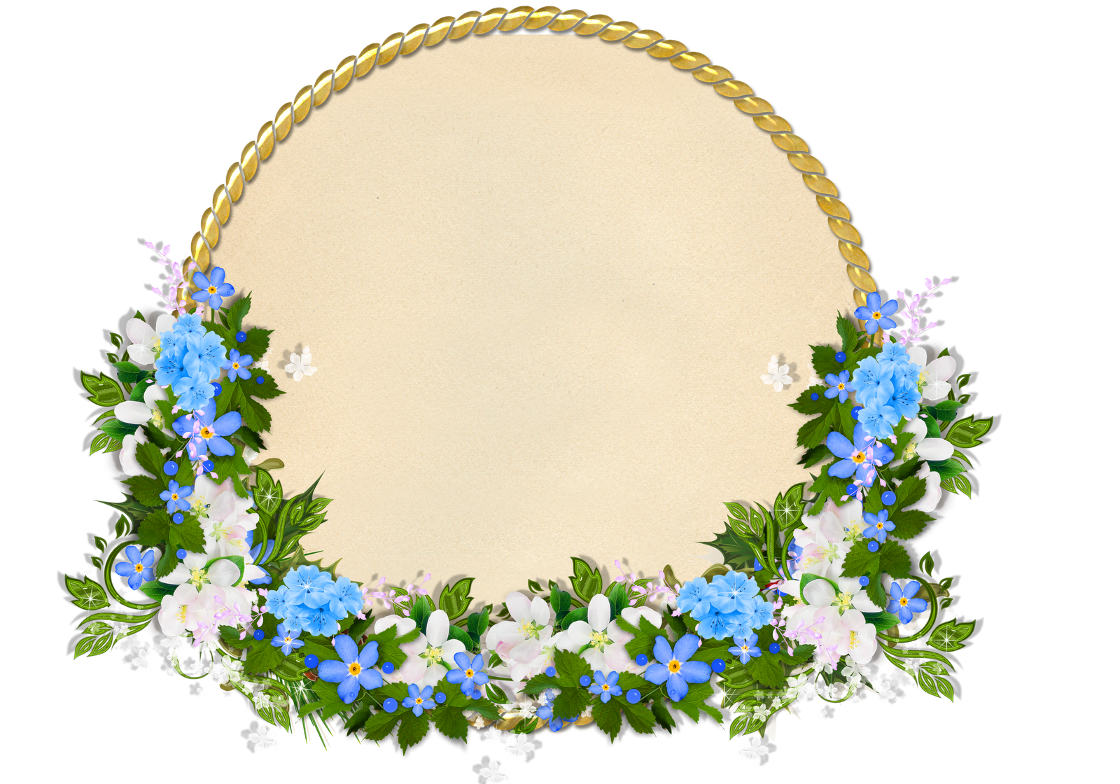 Molduras arredondadas com flores png | Imagens para photoshop