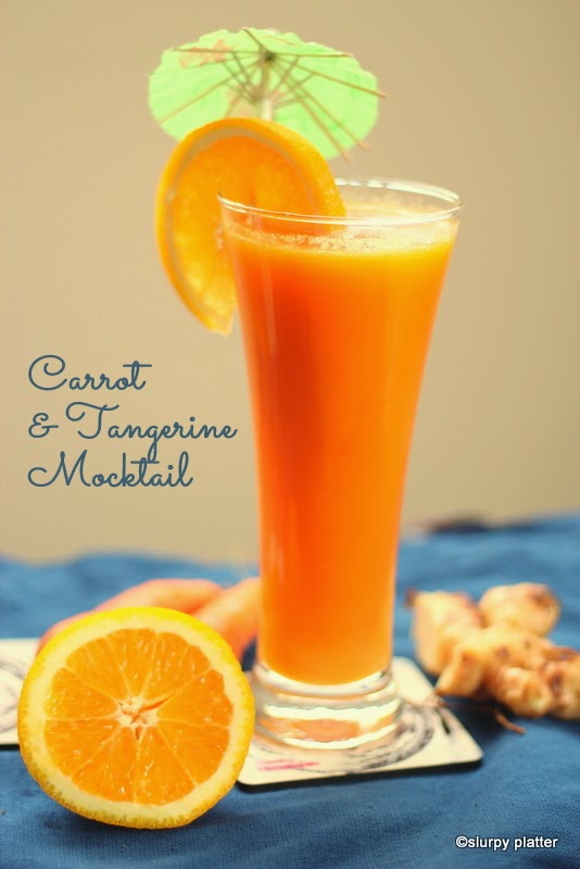 slurpy platter CARROT & TANGERINE MOCKTAIL WITH GINGER FOR SPARKLING HIMALAYAN CONTEST (IFBM 2014)