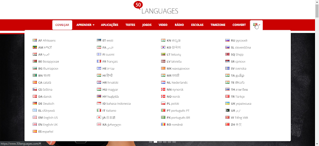 site disponibiliza cursos de idiomas para 50 linguas diferentes
