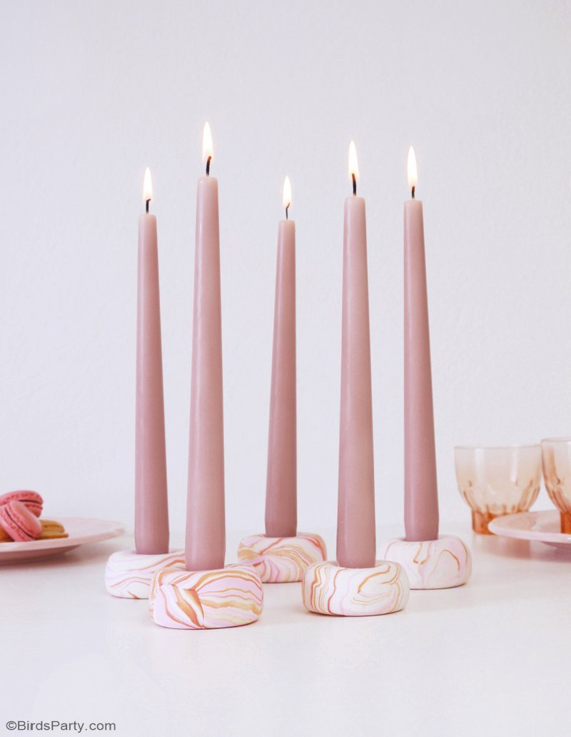 DIY Marbled Candle Holders Party Ideas Party Printables Blog