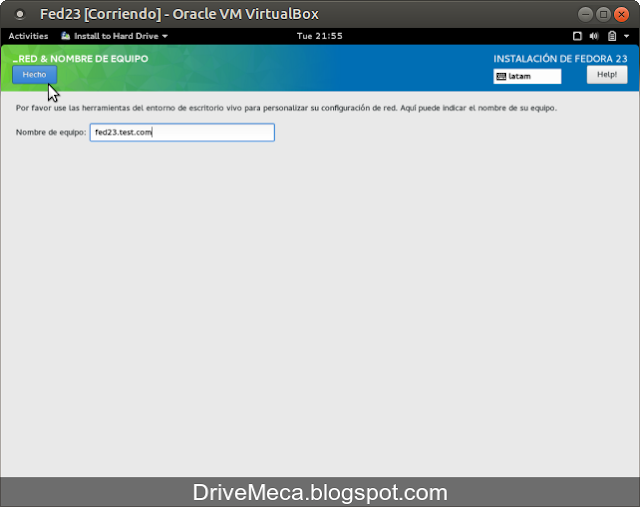 DriveMeca instalando Linux Fedora Workstation 23 paso a paso