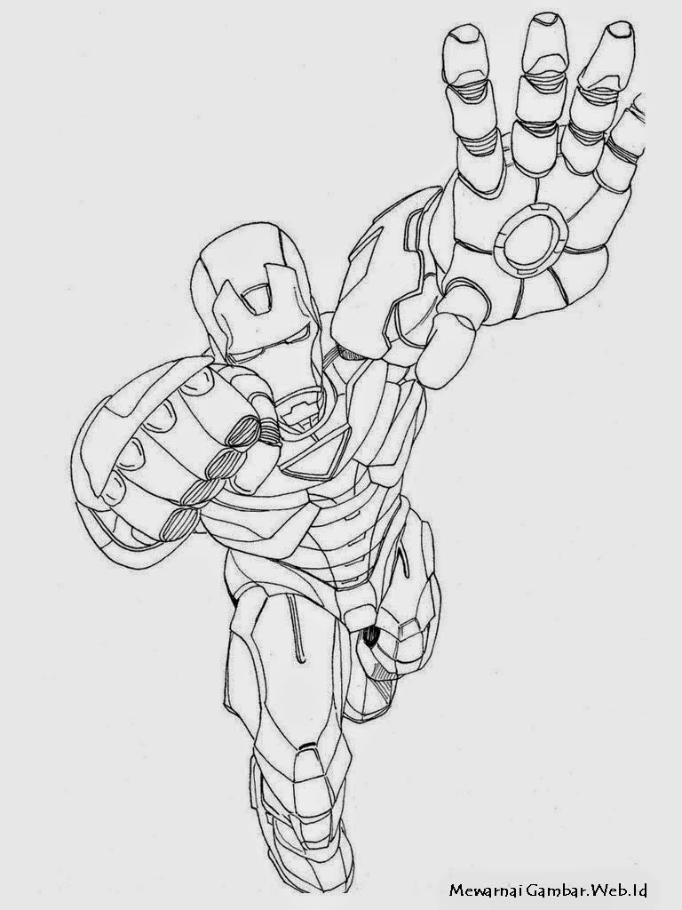 Gambar Mewarnai Iron Man Gambar Mewarnai Lucu