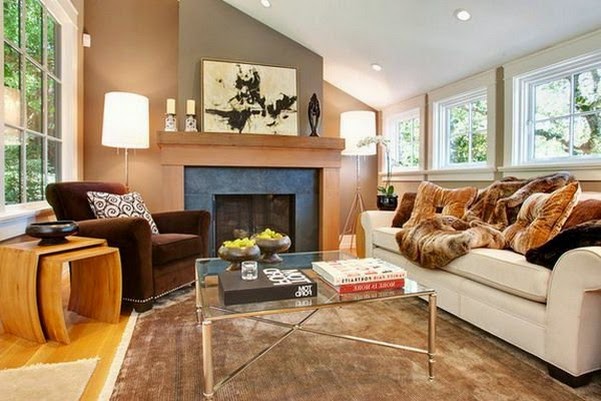 Interior design designer living room with nest tables