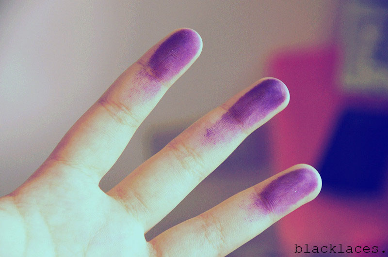 Art Old Versus New: Three purple fingers