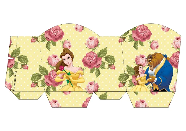 Beauty and the Beast with Roses Free Printable Box.