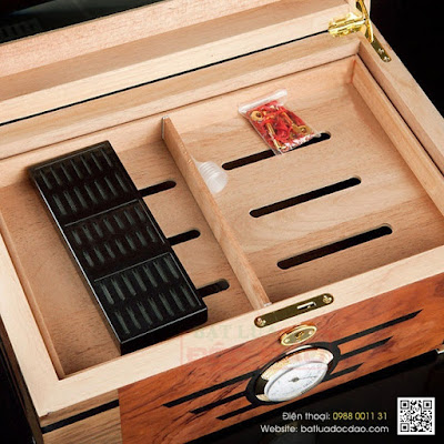 Hộp giữ ẩm xì gà (cigar) Trinidad gỗ tuyết tùng T001 Hop-bao-quan-giu-am-xi-ga-trinidad-t001-2