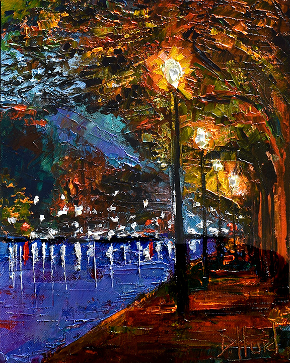 Debra Hurd Original Paintings AND Jazz Art Cityscape Art Street Scene