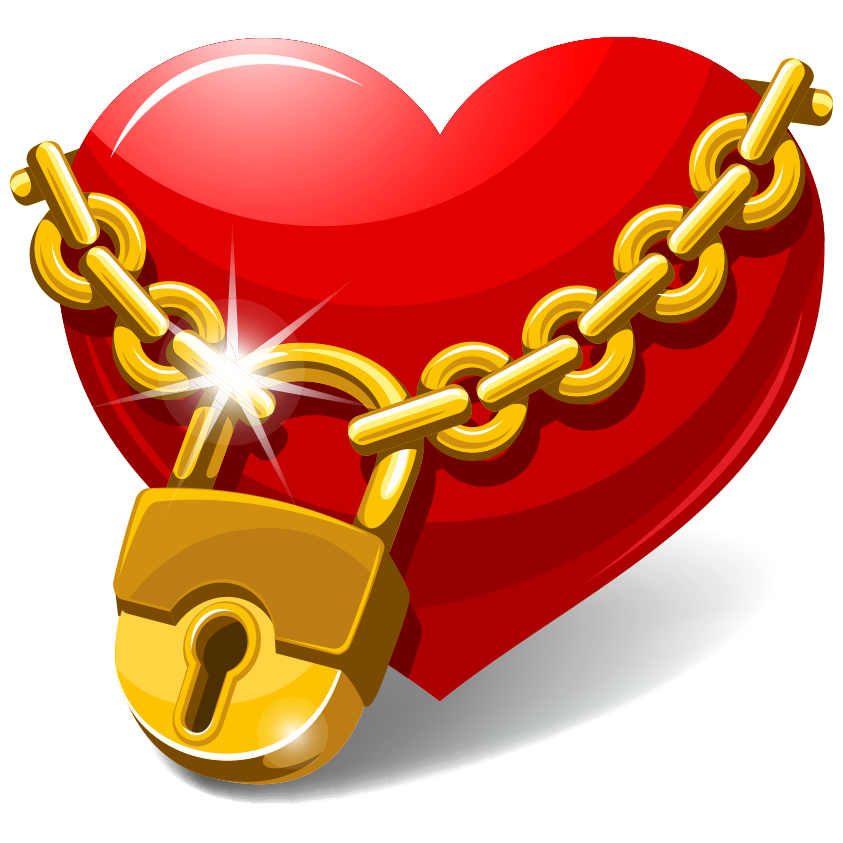 Golden lock heart