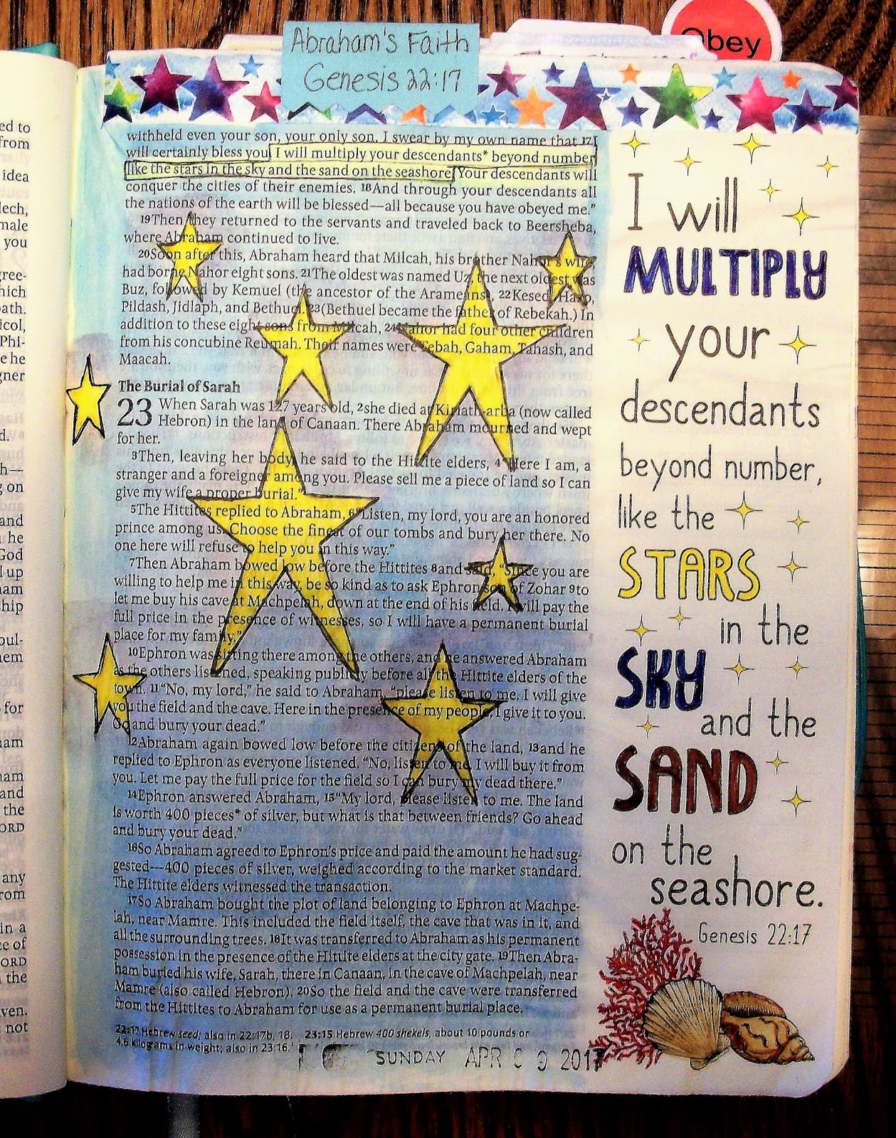 For the Love of Cardmaking Bible Art Journaling Genesis 2217 Abraham