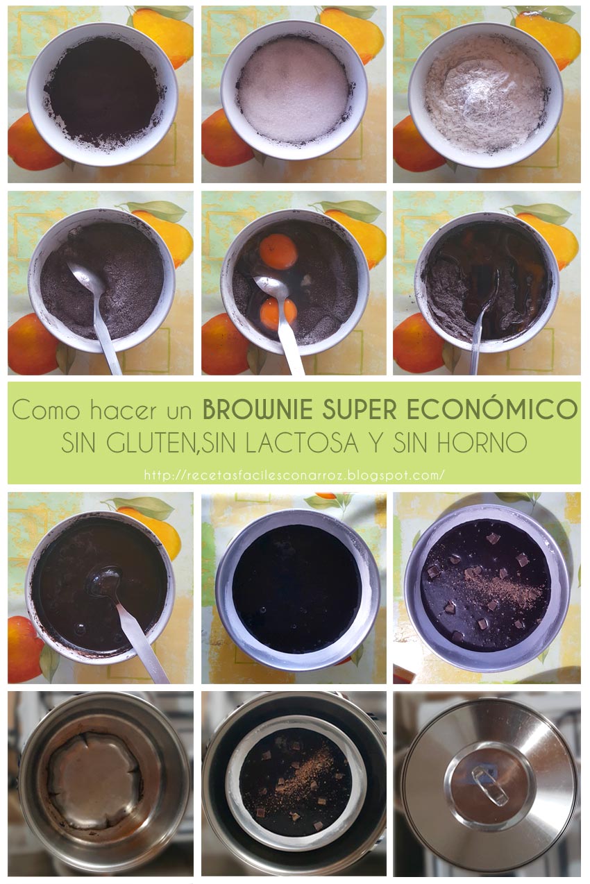 Como hacer un exquisito brownie doble chocolate SIN GLUTEN, SIN LACTOSA y SIN HORNO!! Muy fácil