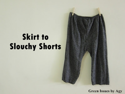 DIY Refashion - Skirt to slouchy shorts! - Green Issues by Agy