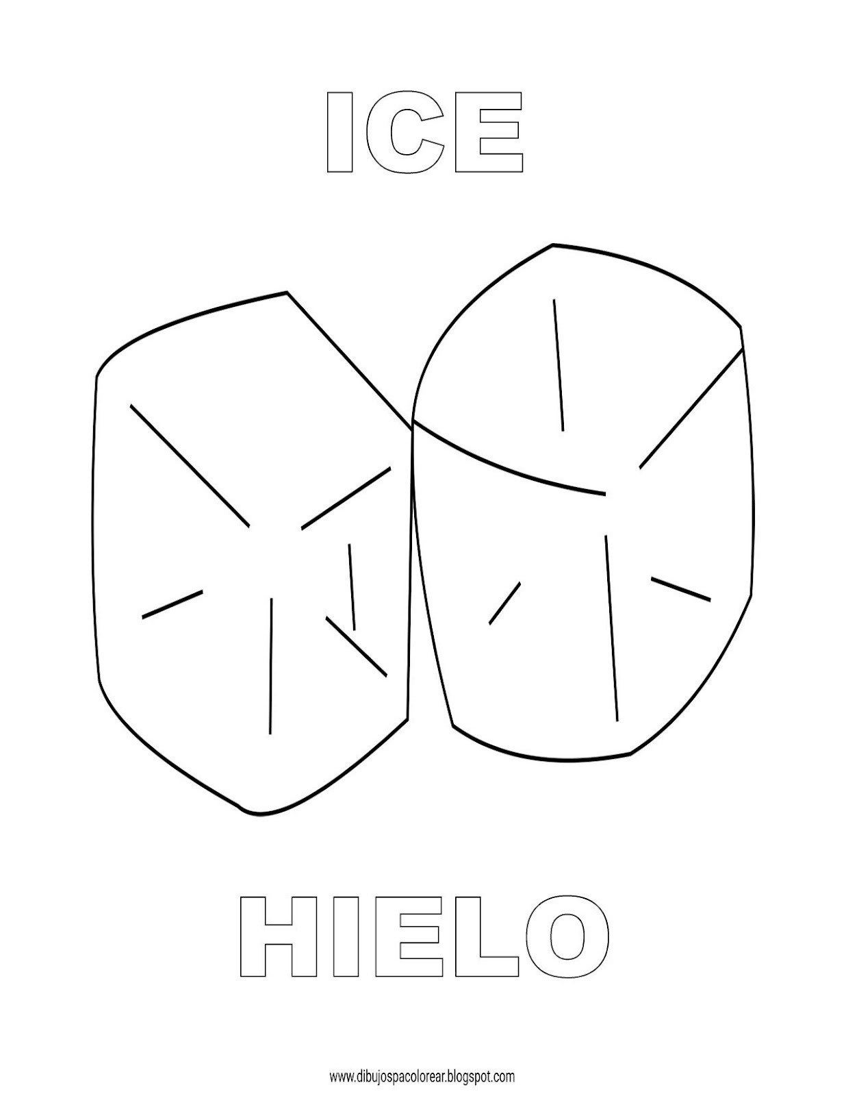 Chorrito Volver a disparar canta Dibujos Inglés - Español con H: Hielo - Ice