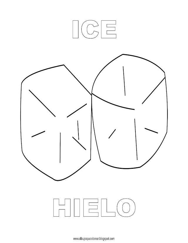 Dibujos Inglés - Español con H: Hielo - Ice