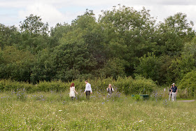 People enjoying the park.  Jubilee Country Park butterfly walk, 15 July 2012.