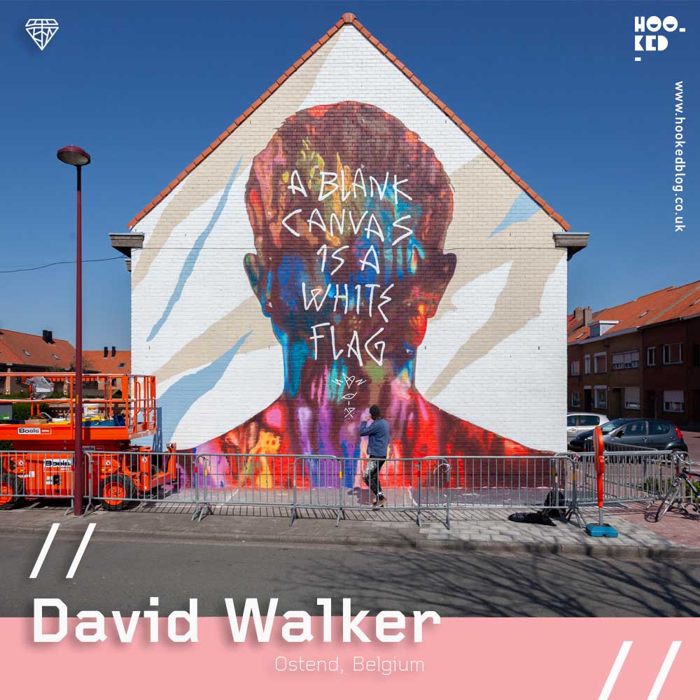 David Walker Mural In Ostend, Belgium for The Crystal Ship Festival