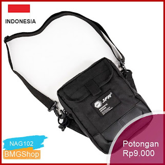 NAG102 Tas Pinggang Waist Bag Bahan Polyester Jt12 Hitam Bmgshop