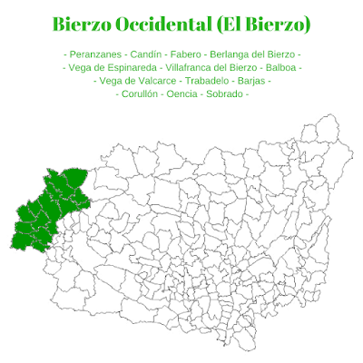 Mapa Bierzo Occidental. Comarca de El Bierzo (León)