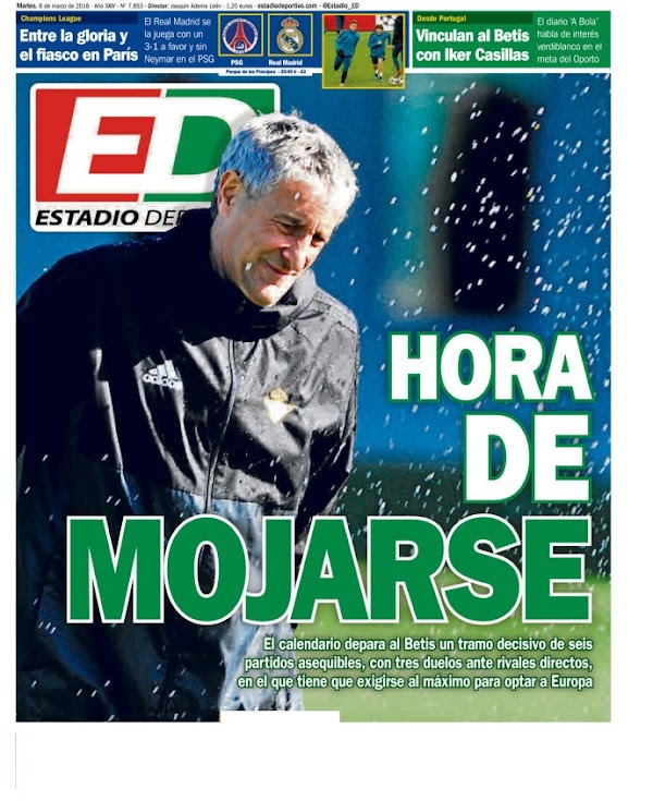 Betis, Estadio Deportivo: "Hora de mojarse"