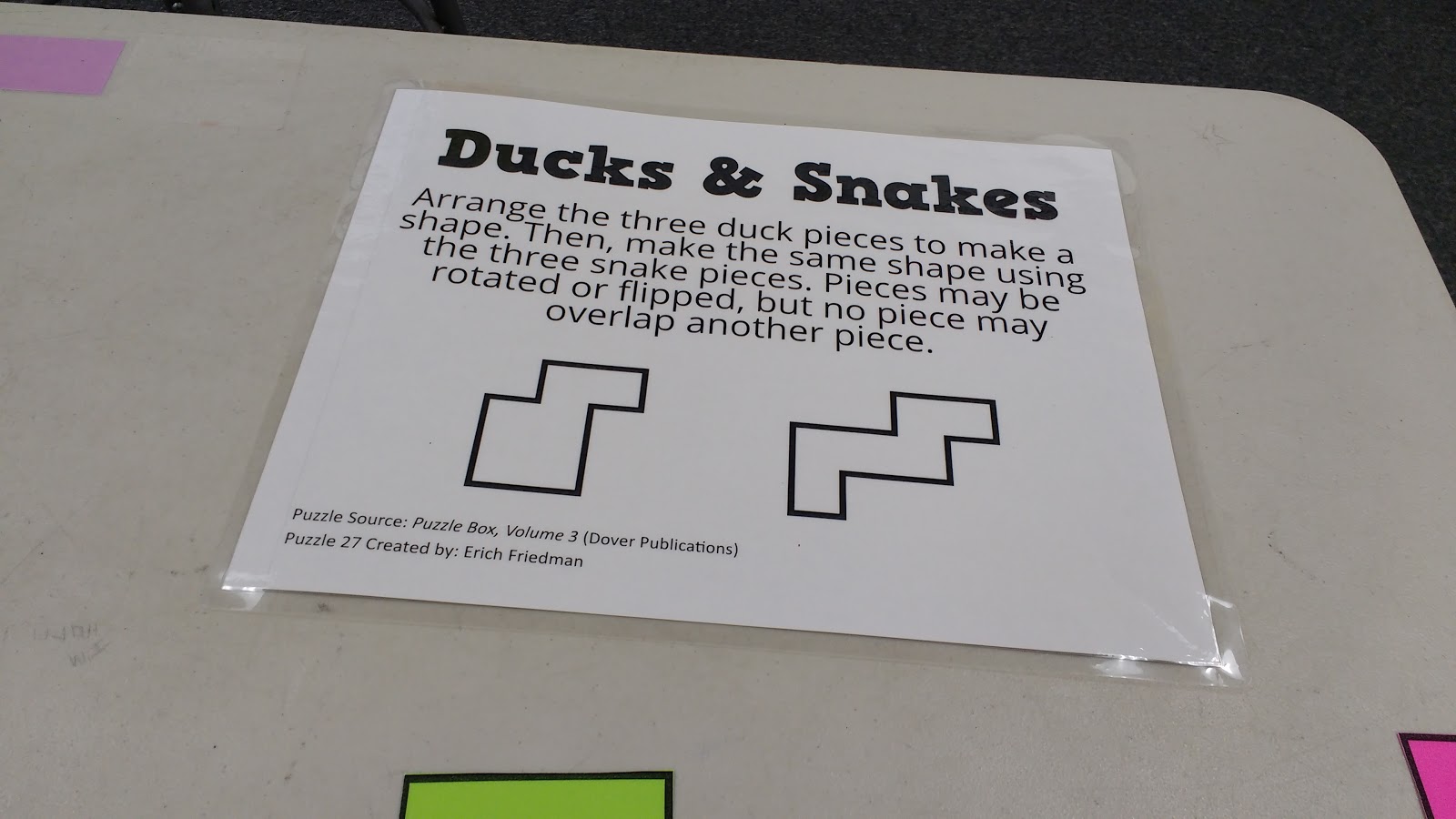 Math = Love Ducks and Snakes Puzzle from Puzzle Box, Volume 3