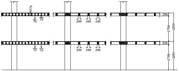 Fig. 4 Mặt cắt ngang công trình sử dụng sàn rỗng và sàn ô cờ Fig. 4 Mặt cắt ngang công trình sử dụng sàn rỗng và sàn ô cờ