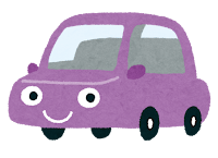 車のキャラクターのイラスト（紫）