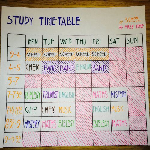 gcse revision timetable