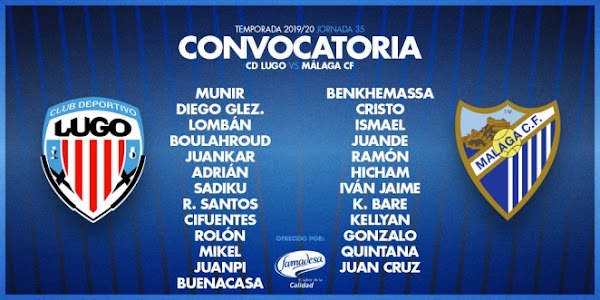 Málaga, lista de convocados ante el CD Lugo