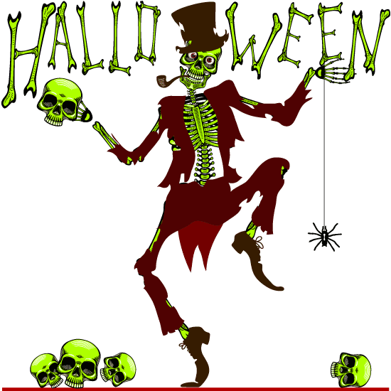 Esqueleto danzante de Halloween vintage