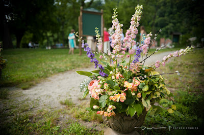 outdoor floral arrangement, pink wedding floral, north carolina wedding, floral design