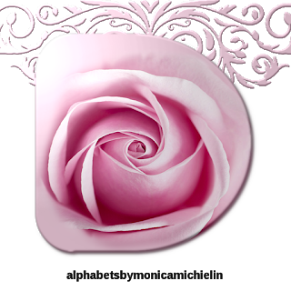 Pink Rose Letters. Letras con Rosa Rosada.