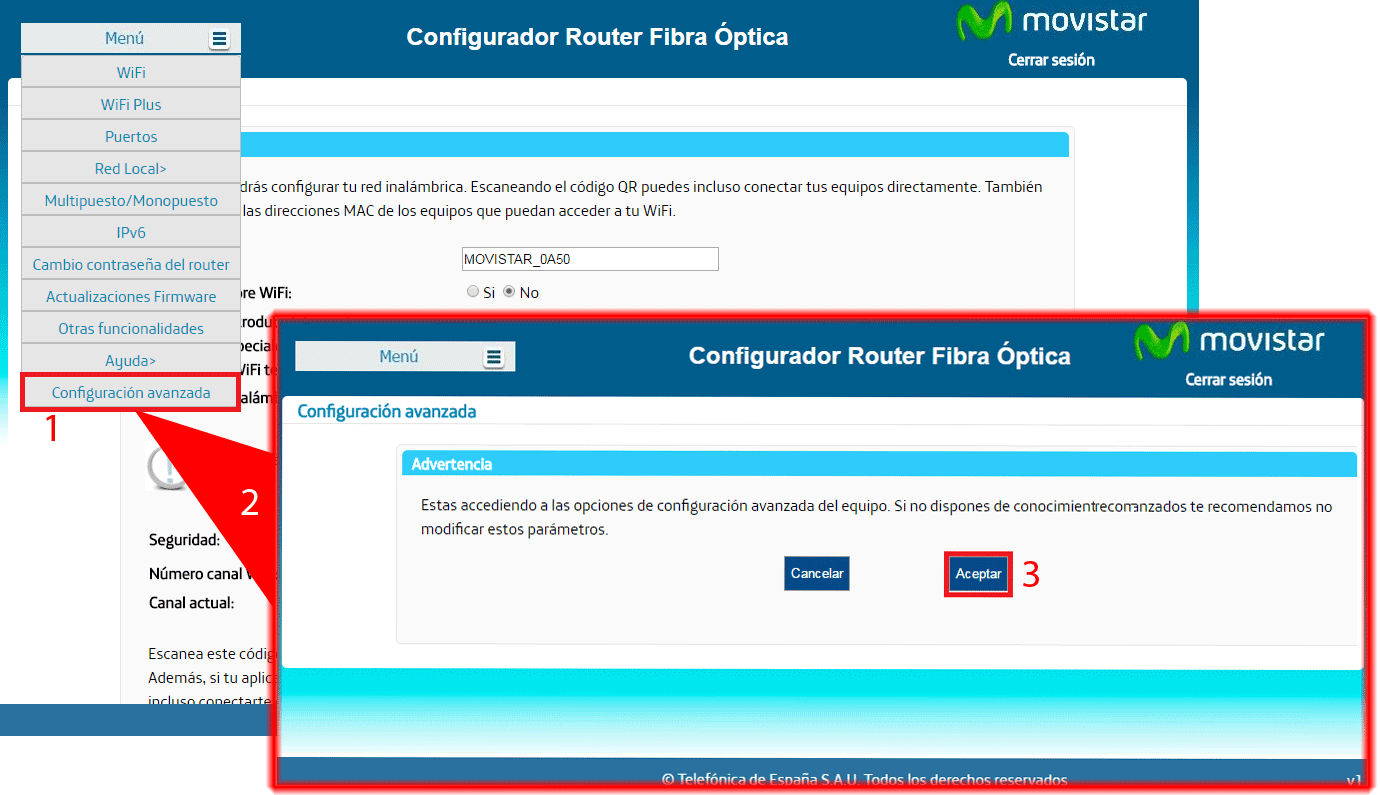 Pantallazos.es Movistar Router Askey RTF3505VW Configuración monopuesto.