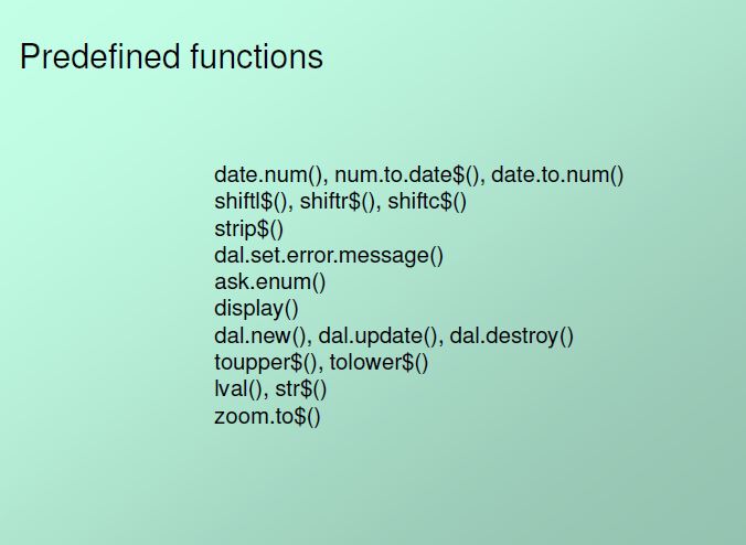 Full on Baan: Predefined Functions