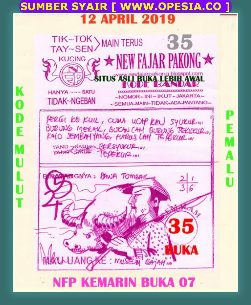Kode syair hk Jumat 12 April 2019 GOsyair SEDIA KODE