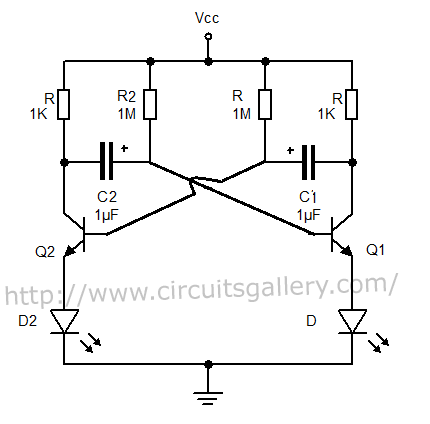 Astable Multivibrator using transistors - Transistorised ...