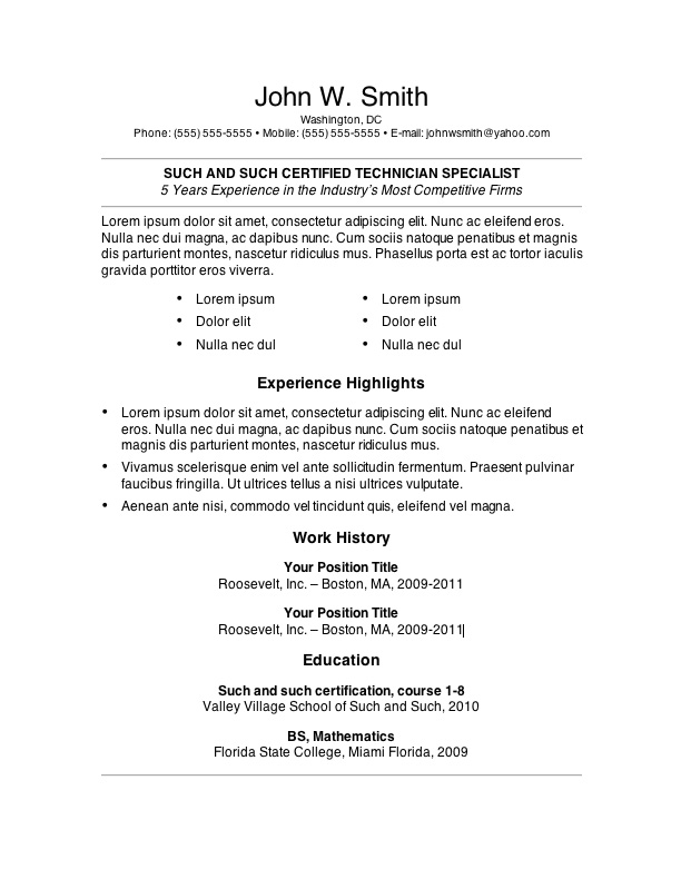 using in resumes