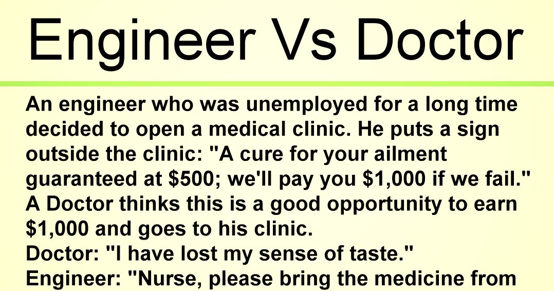 Engineer Vs Doctor Health And Safety