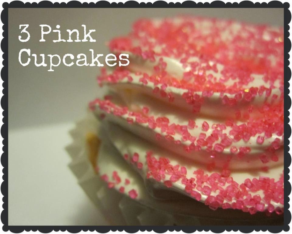 3 Pink Cupcakes